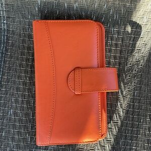 Piel Frama Orange Leather Phone Wallet